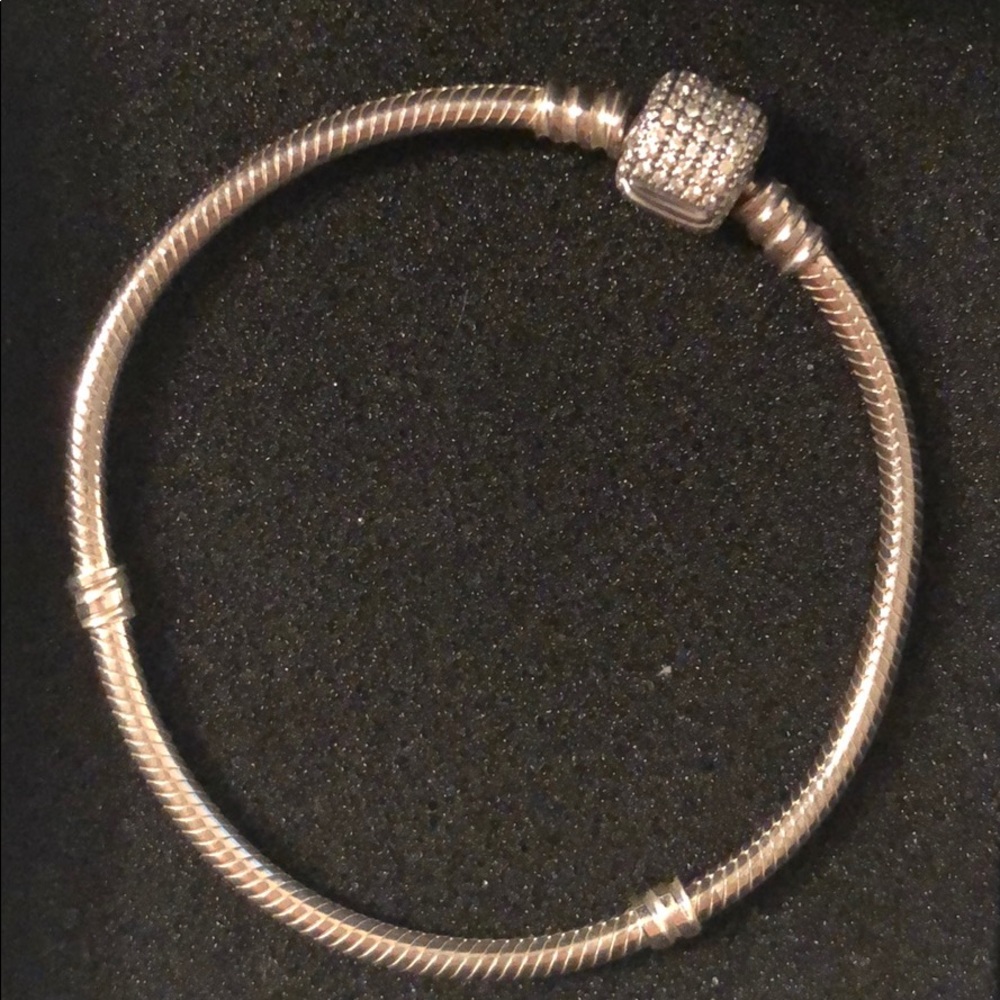 Pandora Sparkling Pavé Clasp Snake Chain Bracelet